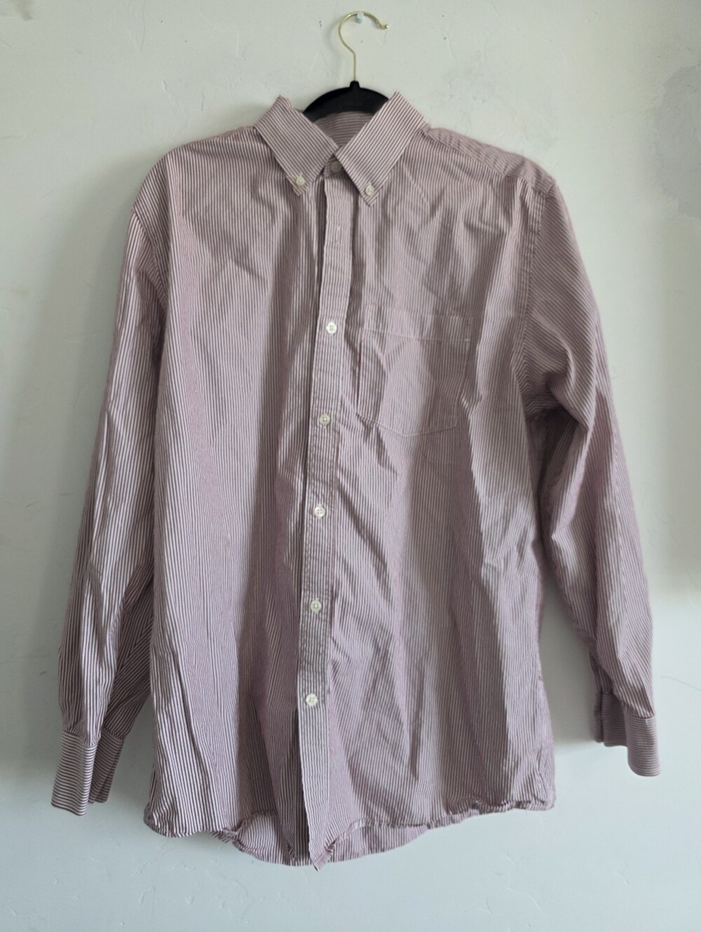 Old Navy Red and White Striped Button-Down Shirt